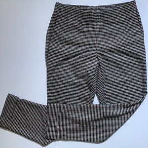 J. Jill Pull On Elastic Waist Straight Leg Cuff Hem Multicolor Plaid Knit Pants